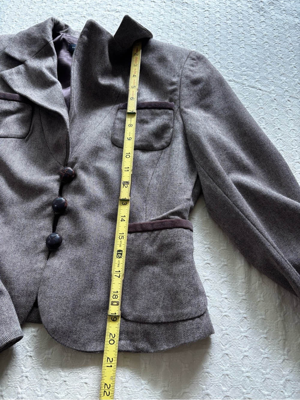 Banana Republic Brown Tweed Notch Lapel Blazer - Picture 11 of 13
